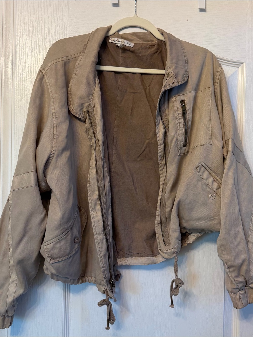 Young Fabulous & Broke Taupe Drawstring Utility Jacket